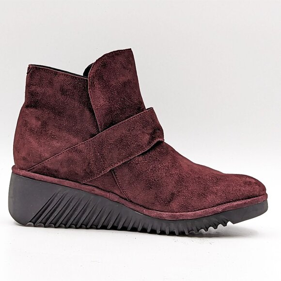 Fly London Lobe Women Boots - Burgundy Leather Wedge 10-10.5US EUR 41 - Picture 4 of 10